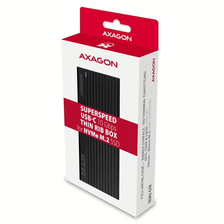 AXAGON EEM2-GTR externes Gehäuse für M.2 SSDs USB-C 3.2 Gen 2, schwarz image number 2