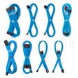 CableMod C-Series Pro ModMesh Sleeved 12V-2x6 12VHPWR Dual StealthSense Cable Kit for Corsair RMi, RMx (Black Label) - light blue image number null