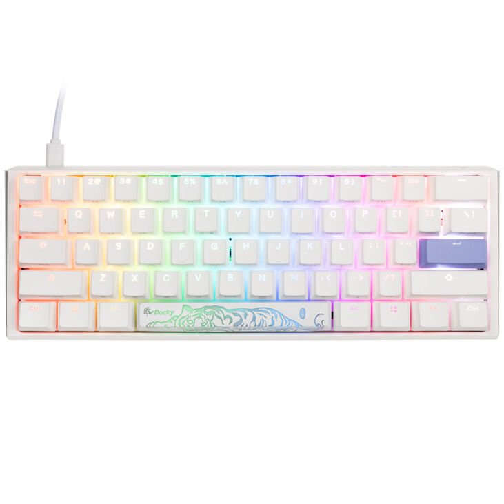 Ducky One 3 Classic Pure White Mini Gaming Tastatur, RGB LED - MX-Blue (US) image number 1