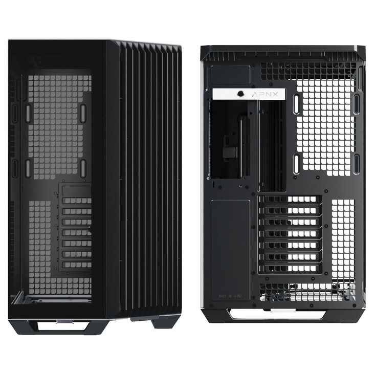 APNX V1 PC-Gehäuse, Midi-Tower, ATX, Tempered Glass - schwarz / weiß image number 3