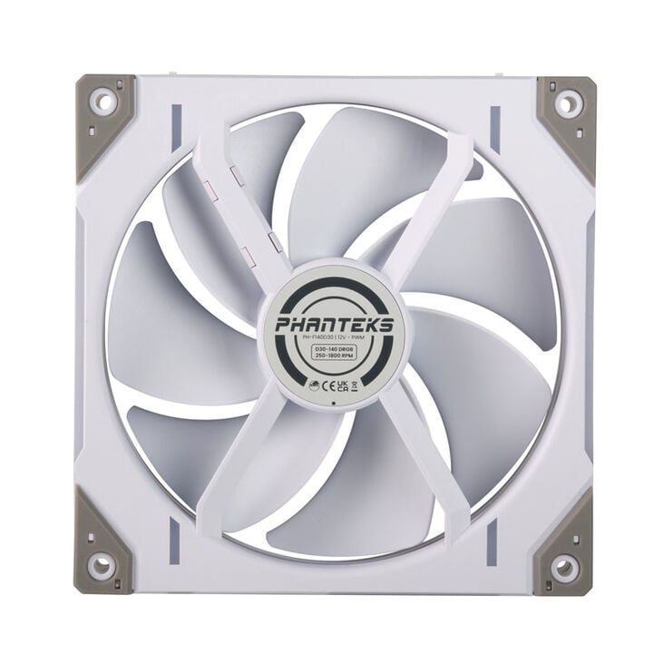 PHANTEKS D30 PWM Regular Airflow, D-RGB Lüfter - 140mm, weiß image number 3