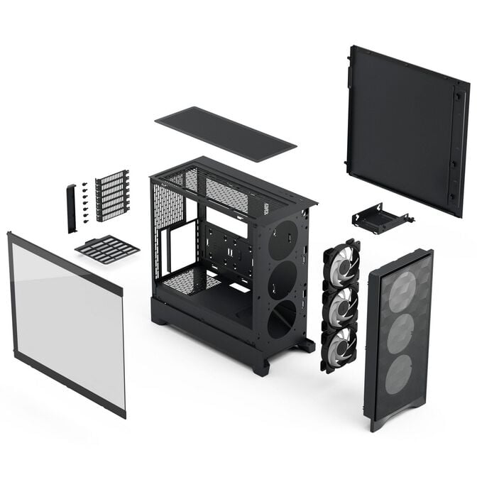 Fractal Design Pop 2 Air TG RGB PC-Geh&auml;use, Midi-Tower, ATX, Tempered Glass - inklusive 3x 120-RGB-mm-L&uuml;fter, schwarz image number 4