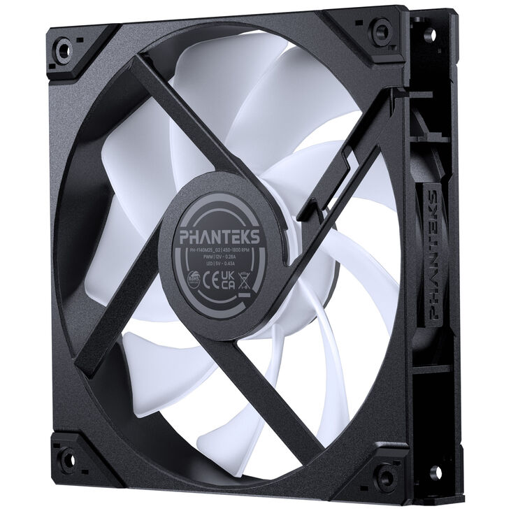 PHANTEKS M25 Gen2 PWM D-RGB Fan - 140mm, Black image number 2