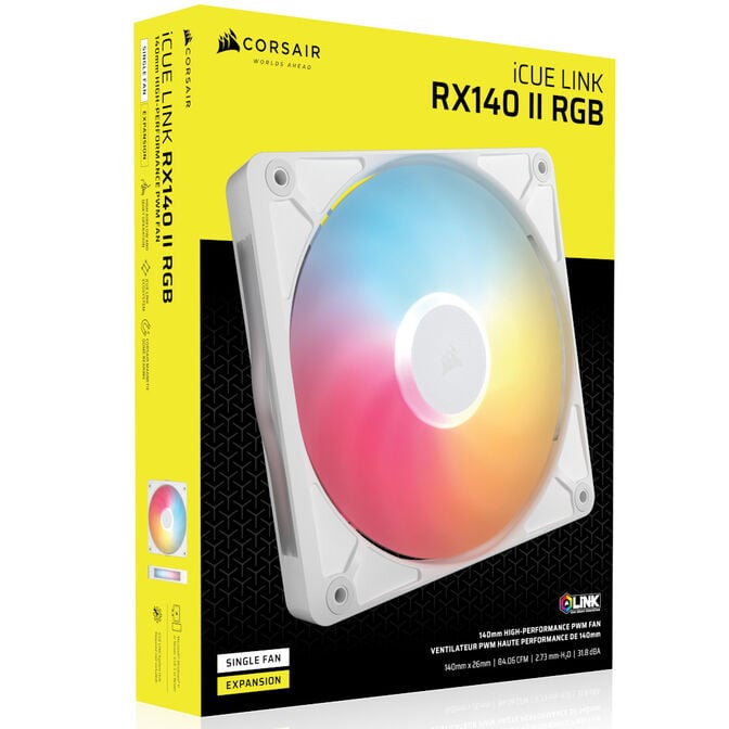 CORSAIR iCUE LINK RX140 RGB PWM-L&uuml;fter, 140mm, 1.700U/min &ndash; Wei&szlig; image number 5