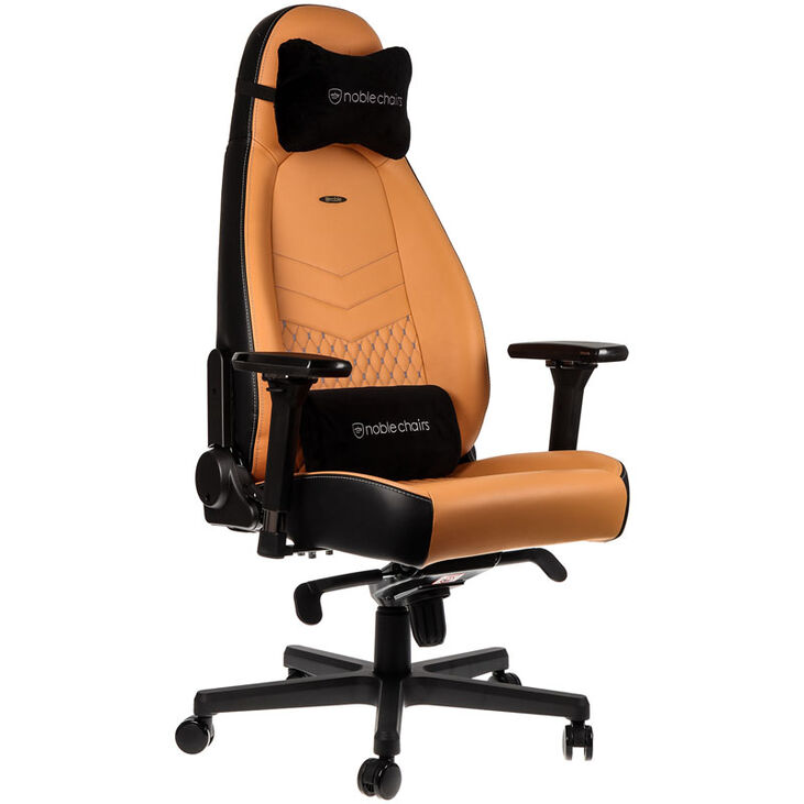 noblechairs ICON Echtleder Gaming Stuhl - cognac/schwarz image number 7