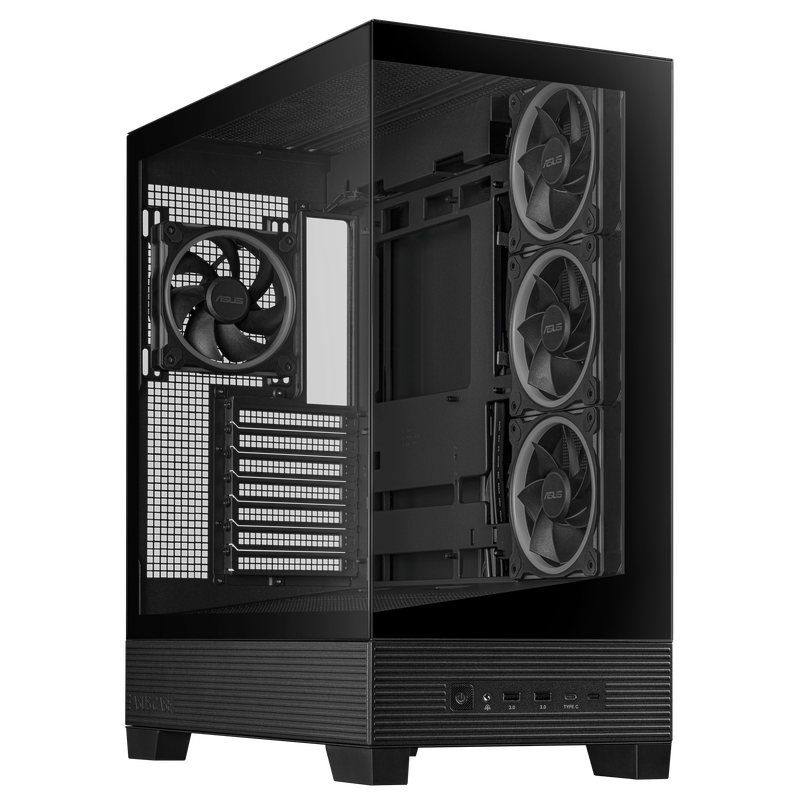 ASUS A31 Plus TG ARGB PC-Gehäuse, Midi-Tower, ATX, Tempered Glass - schwarz