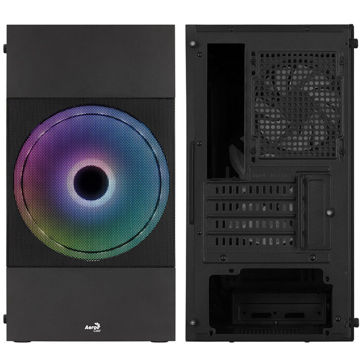 Aerocool Atomic Lite v2 Micro-ATX Gehäuse, RGB, Tempered Glass - schwarz image number 2