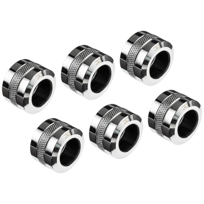Alphacool Eiszapfen Pro fitting 16mm hard tube G1/4, 6-Pack - chrome image number 0