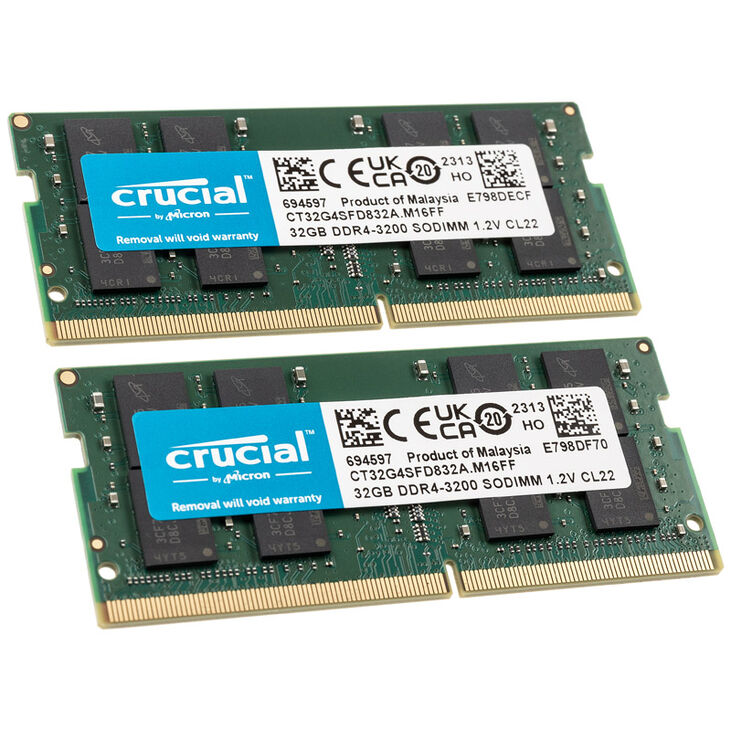 Crucial DDR4-3200 RAM, CL22, SO-DIMM - 64 GB Dual-Kit image number 0