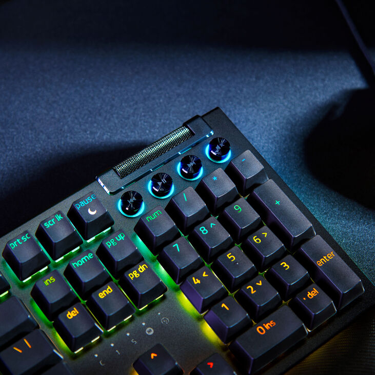 Razer BlackWidow V4 Gaming Tastatur, USB - Yellow Switch, schwarz image number 8