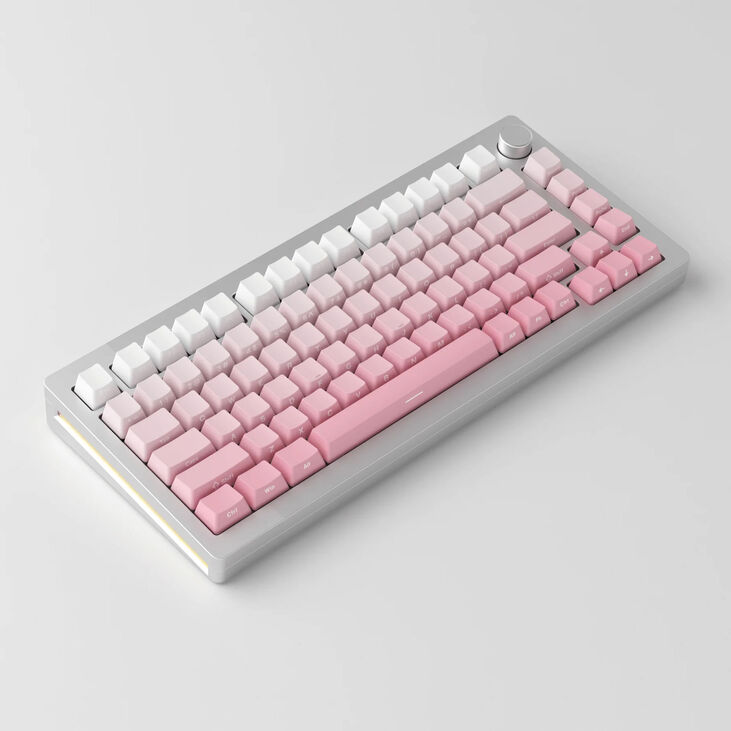 AKKO MonsGeek  M1W SP Pink&White Gaming-Tastatur, Wireless, RGB, V3 Piano Pro Switch - silber, ANSI (US) image number 3
