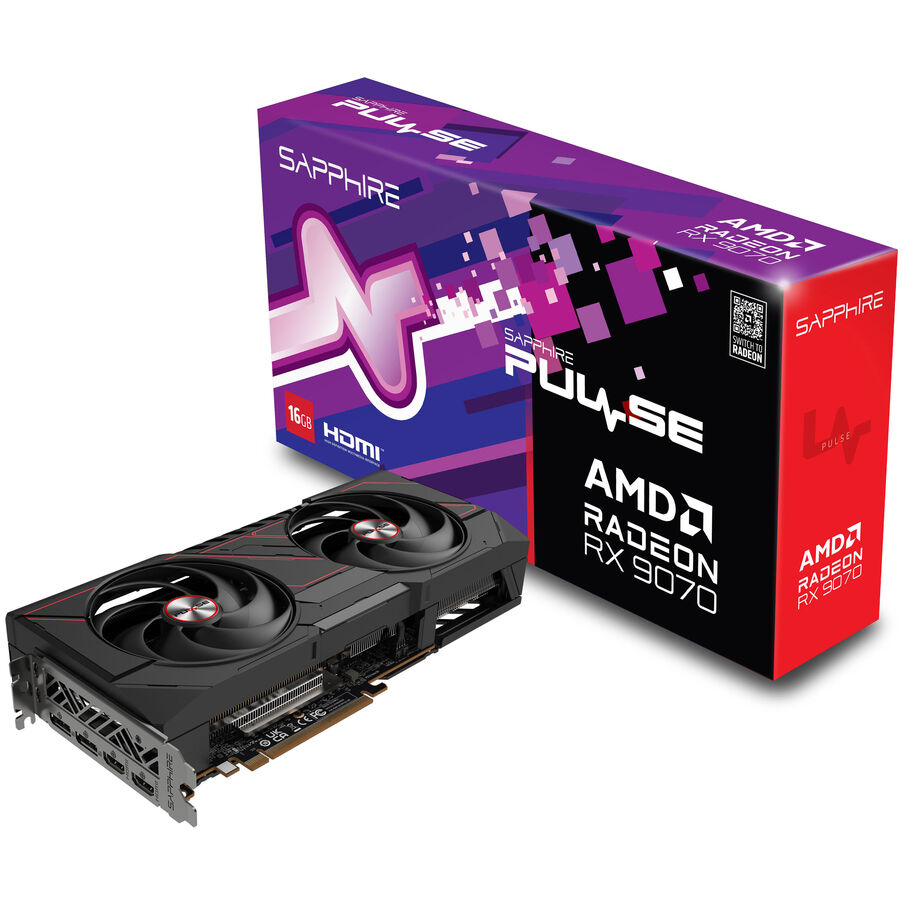5.16 Mb Gpu Radeon Sapphire Pulse Radeon RX 9070 Gaming graphics card, 16384 MB GDDR6