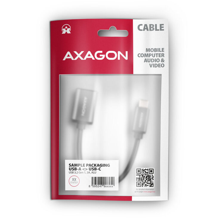 AXAGON RUCM-AFAC Kabeladapter USB-C 3.2 Gen 1 auf USB-A, schwarz - 0,2m image number 2