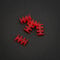 King Mod Service 6-Slot Cable Comb 4mm wide - red - Set of 5