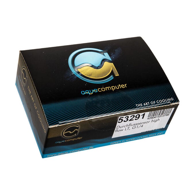 Aqua Computer Durchflusssensor high flow LT, 2x G1/4 - schwarz image number 4