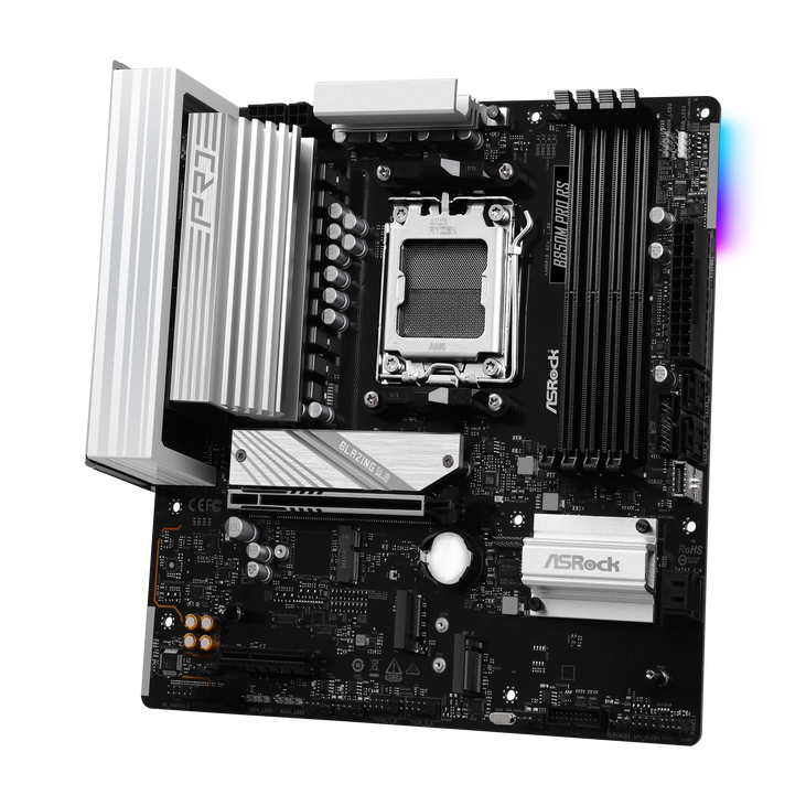 ASROCK B850M Pro RS Mainboard, Sockel AM5, AMD B850, Micro-ATX, DDR5 image number 2