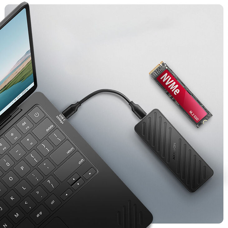 AXAGON EEM2-20G NVMe SSD enclosure, USB-C 3.2, 20 Gbps, 2230 - 2280 - black image number 6