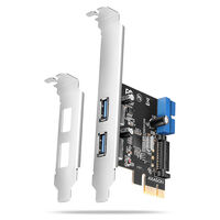 AXAGON PCEU-232RS Erweiterungskarte, PCIe 4.0 x1, 4x USB 3.0, 2x intern - schwarz