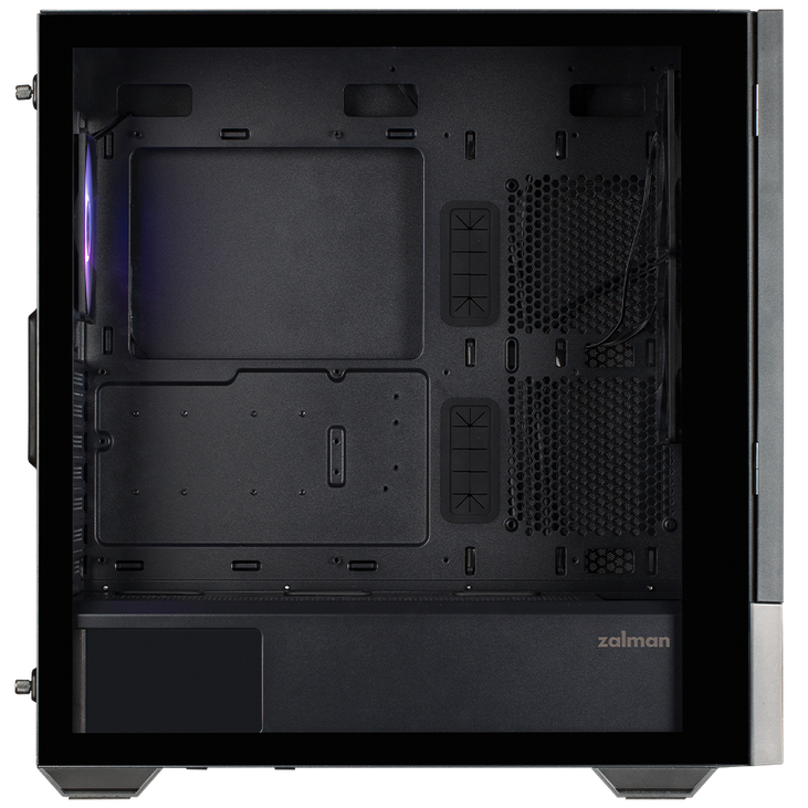 Zalman Z10 DS PC-Gehäuse, Midi-Tower, ATX, RGB, Tempered Glass - schwarz, mit LCD-Display image number 4