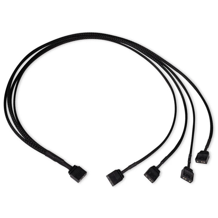 Alphacool Y-Splitter aRGB 3-pin to 4x 3-pin 60cm - black image number 0