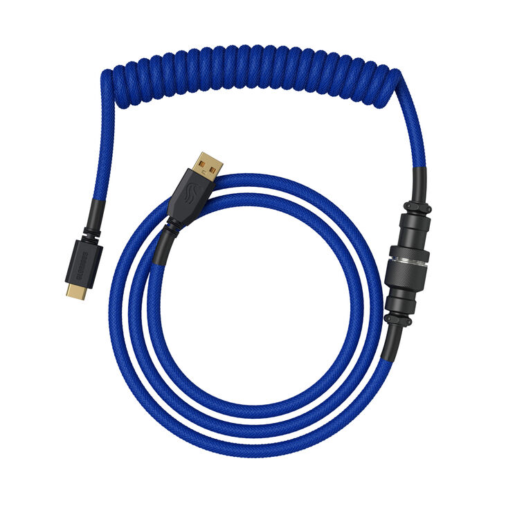 Glorious GMMK Coiled Cable Cobalt Blue, Spiral Keyboard Cable, USB-C/USB-A - Dark Blue/Black image number 1