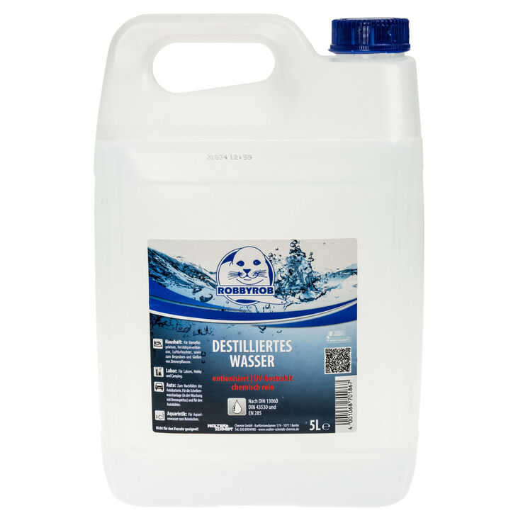 Destilliertes Wasser (DIN 13060, DIN 43530 & EN 285) - 5 Liter image number 1