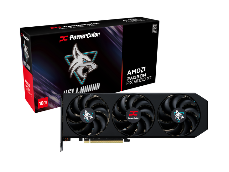 PowerColor Hellhound Radeon RX 9060 XT OC Grafikkarte, 16384 MB GDDR6 image number 0
