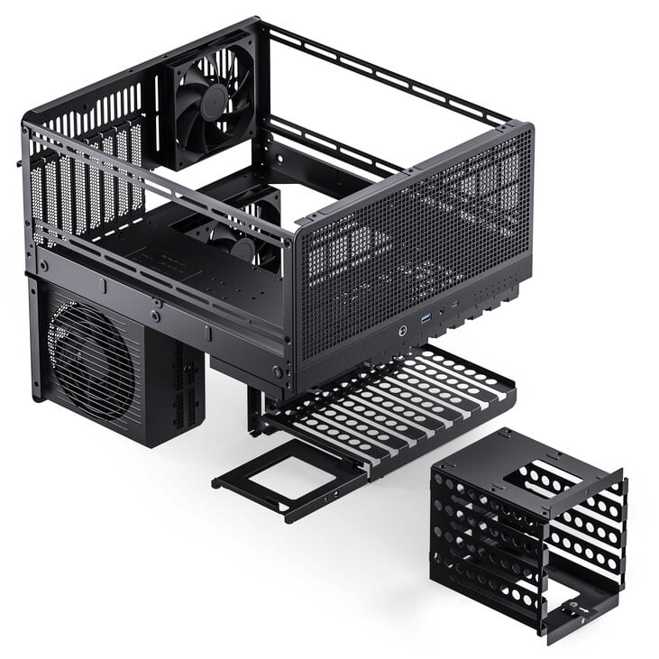 Jonsbo N5 NAS case, E-ATX - black image number 5