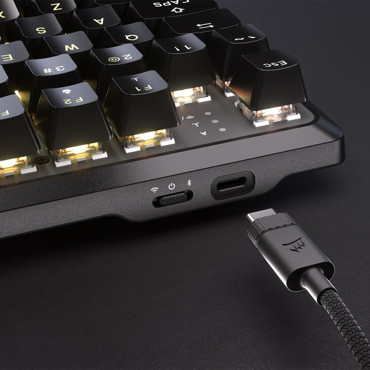 Corsair K70 CORE TKL WIRELESS RGB Gaming-Tastatur, mechanisch, ISO (DE), MLX RED Switch - schwarz image number 15