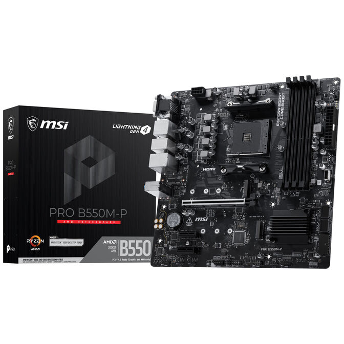 MSI Pro B550M-P, Sockel AM4, AMD B550, mATX, DDR4 image number 0