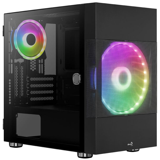 Aerocool Atomic v1 Mid Tower, ARGB, Tempered Glass - Black image number 8