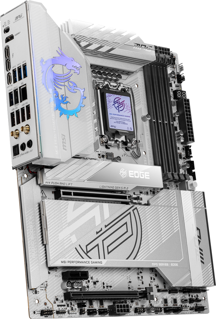 MSI MPG Z890 Edge TI WIFI motherboard, Socket LGA 1851, Intel Z890, ATX, DDR5 image number 1