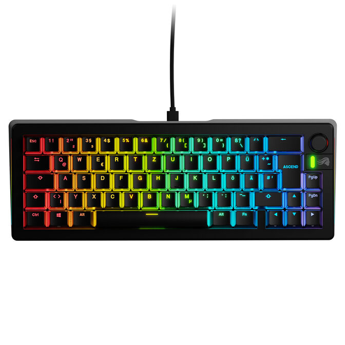 Glorious GMMK 3 65% Custom Gaming Keyboard - Pre-Built, ISO (DE), Fox Switches, Black image number 1