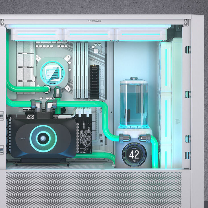 Corsair iCUE Link XD6 RGB Elite LCD Pump Reservoir Combo - white image number 9