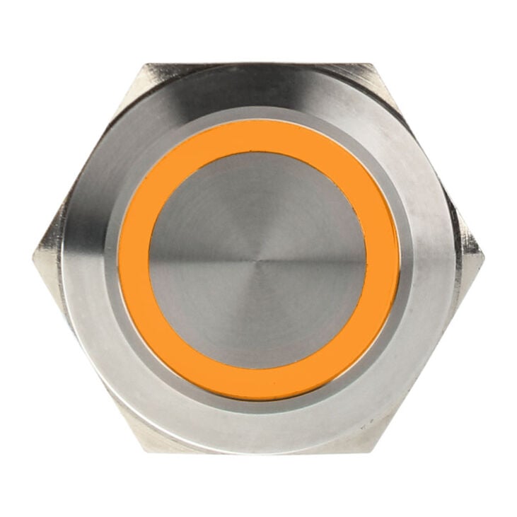 DimasTech Vandalism switch/button 25mm - Silverline - orange image number 1