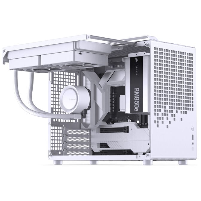 Jonsplus Z20 Mesh PC case, Mini Tower, Micro-ATX, with carrying handle - white image number 3