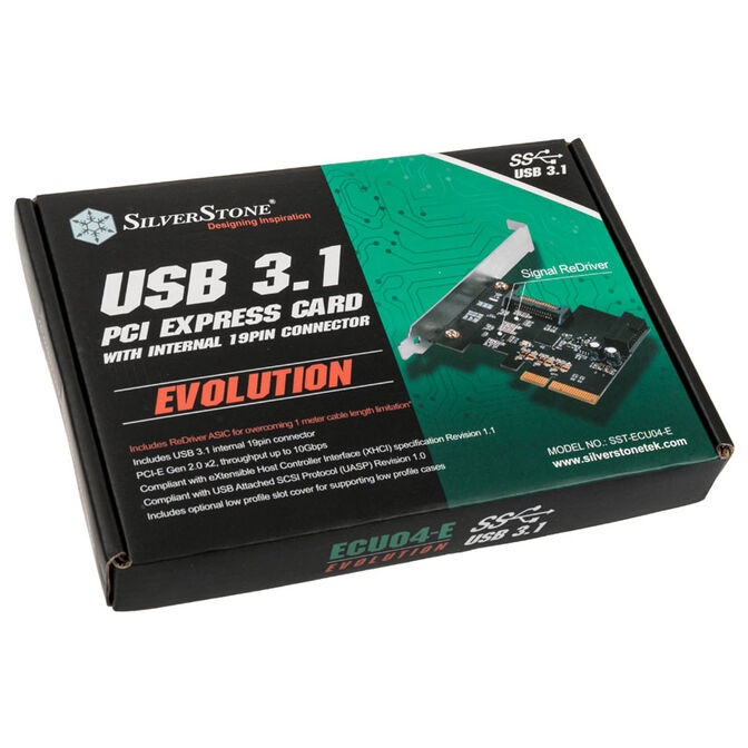 SilverStone SST-ECU04-E - PCI-E Erweiterungskarte, 1x intern USB 3.1 19-pin Anschluss, LP image number 4