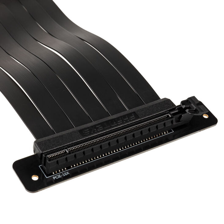 PHANTEKS PCIe x16 Riser Flachband-Kabel, 90 Grad, 22cm - schwarz image number 1