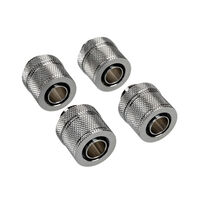 Corsair Hydro X Series XF Fitting Straight G1/4 Inch BSPP to 13/10mm - 4 Pack, chrome silver