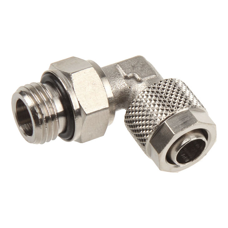 Innovatek Anschluss 90 Grad G1/4 Zoll AG auf 10/8mm - silber image number 0