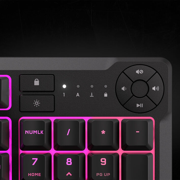 Corsair Gaming K55 Core RGB Gaming Tastatur, Full-Size (100%), Rubber Dome – schwarz, ISO (DE) image number 8