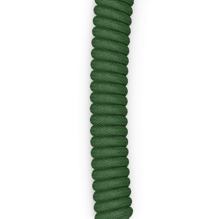 Glorious GMMK Coiled Cable Forest Green, Spiral Keyboard Cable, USB-C/USB-A – Dark Green/Black image number 4