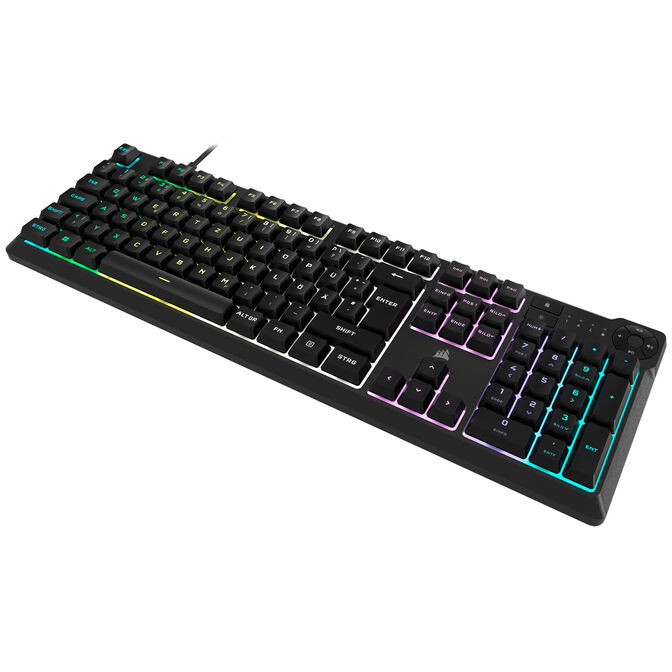 Corsair Gaming K55 Core RGB Gaming Keyboard, Full-Size (100%), Rubber Dome &ndash; black, ISO (DE) image number 3