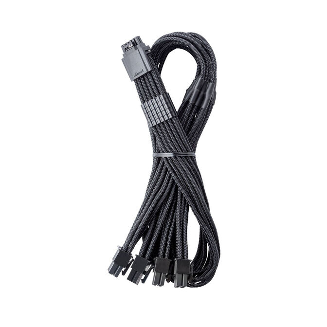 CableMod C-Series Pro ModMesh 12V-2x6-Kabel, Sleeved, 16-Pin zu 4x 8-Pin, f&uuml;r Corsair Type 4 und 3 PSUs - schwarz, 60cm image number 0