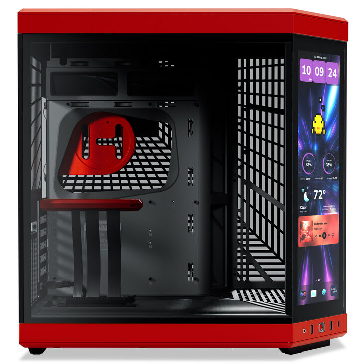 Hyte Y70 Touch Infinite PC-Gehäuse, Midi-Tower, ATX, Tempered Glass - Black Cherry image number 6