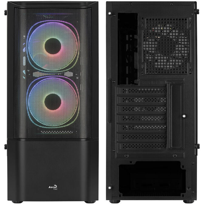 Aerocool Quantum Mesh v3 Midi-Tower, RGB, Tempered Glass - schwarz image number 2