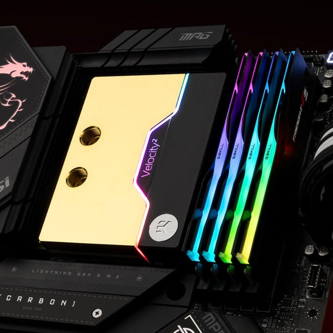EK Waterblocks EK-Quantum Velocity&sup2; D-RGB - AM5, Nickel + Gold image number 2