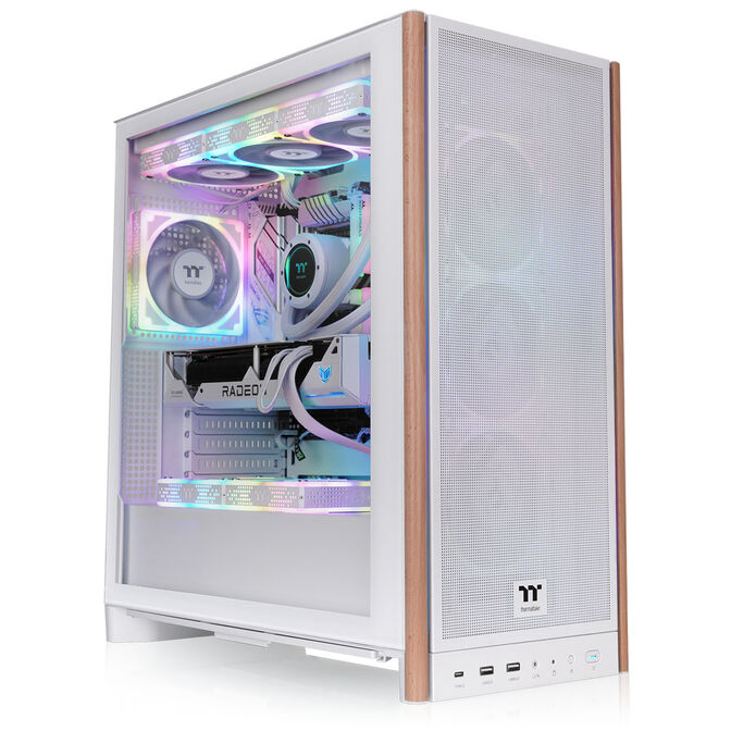 Thermaltake S370 WS PC Case, Mid-Tower, E-ATX, Tempered Glass - white image number 1