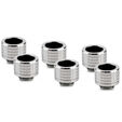 Thermal Grizzly DeltaMate Kompressions-Fitting, Messing - Gloss Nickel, HT14, 6er-Pack image number null