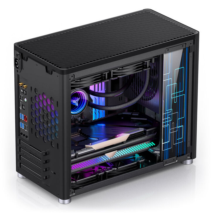 Jonsbo D30 Micro-ATX Case, Tempered Glass - black image number 3
